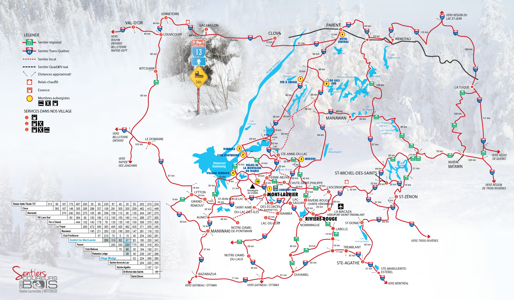 Sentiers Et Circuits Motoneige Au Québec